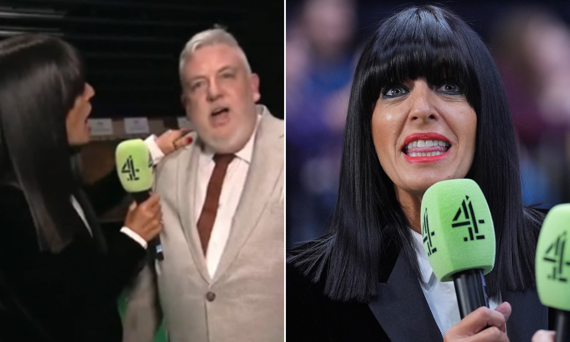 Claudia Winkleman gets hit in the face by Crufts winner on live TV in awkward mishap
