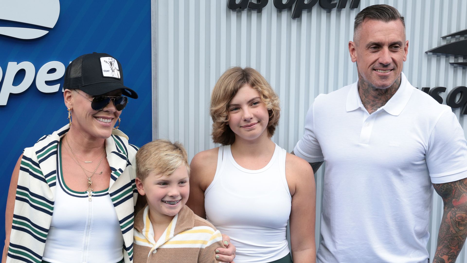 Pink and Carey Hart put on a united front as they step out with their kids on Broadway